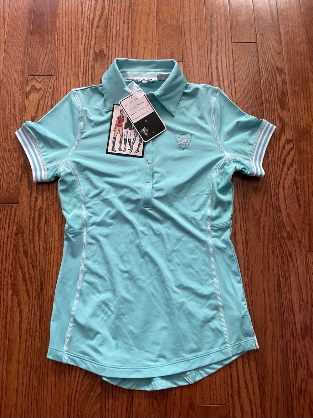 Goode Rider Turquoise Sport Polo Women’s Sz XS NWT
